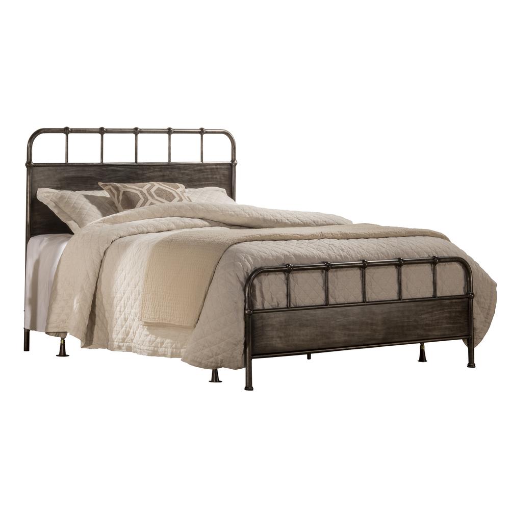 Grayson King Metal Bed, Rubbed Black. Picture 1