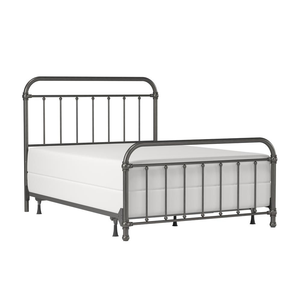 Kirkland Metal Queen Bed, Aged Pewter. Picture 1