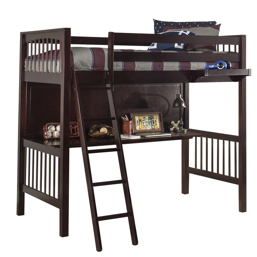 Pulse Loft Bed - Twin - Chocolate Finish. Picture 19