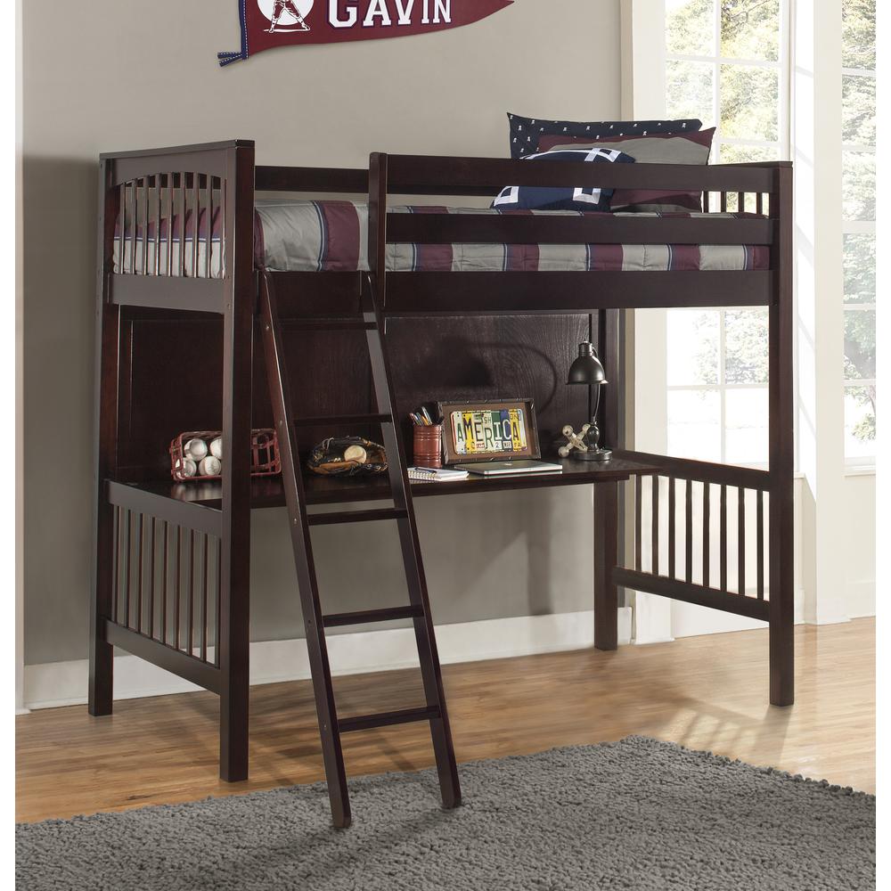 Pulse Loft Bed - Twin - Chocolate Finish. Picture 4