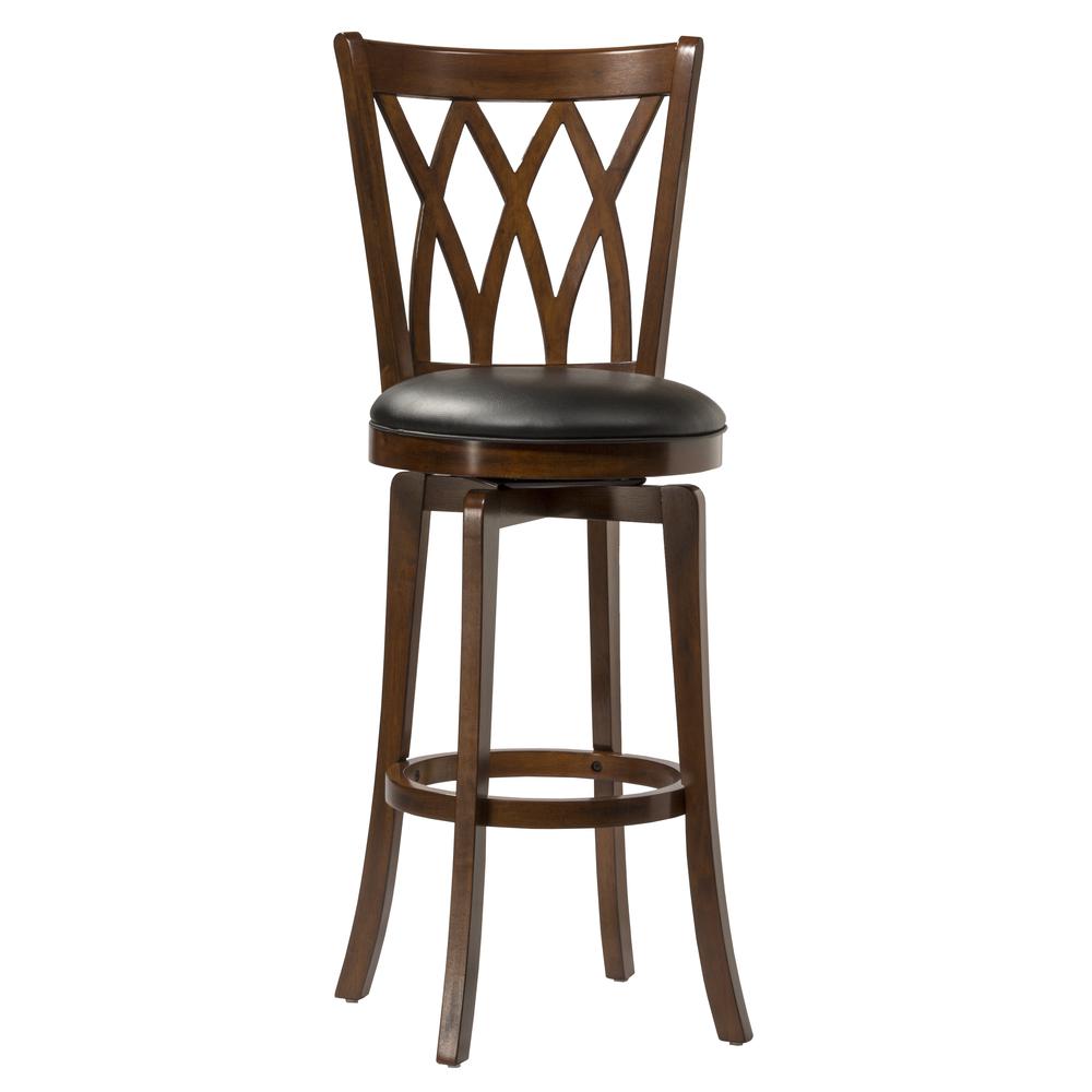 Mansfield Wood Bar Height Swivel Stool, Brown Cherry. Picture 1