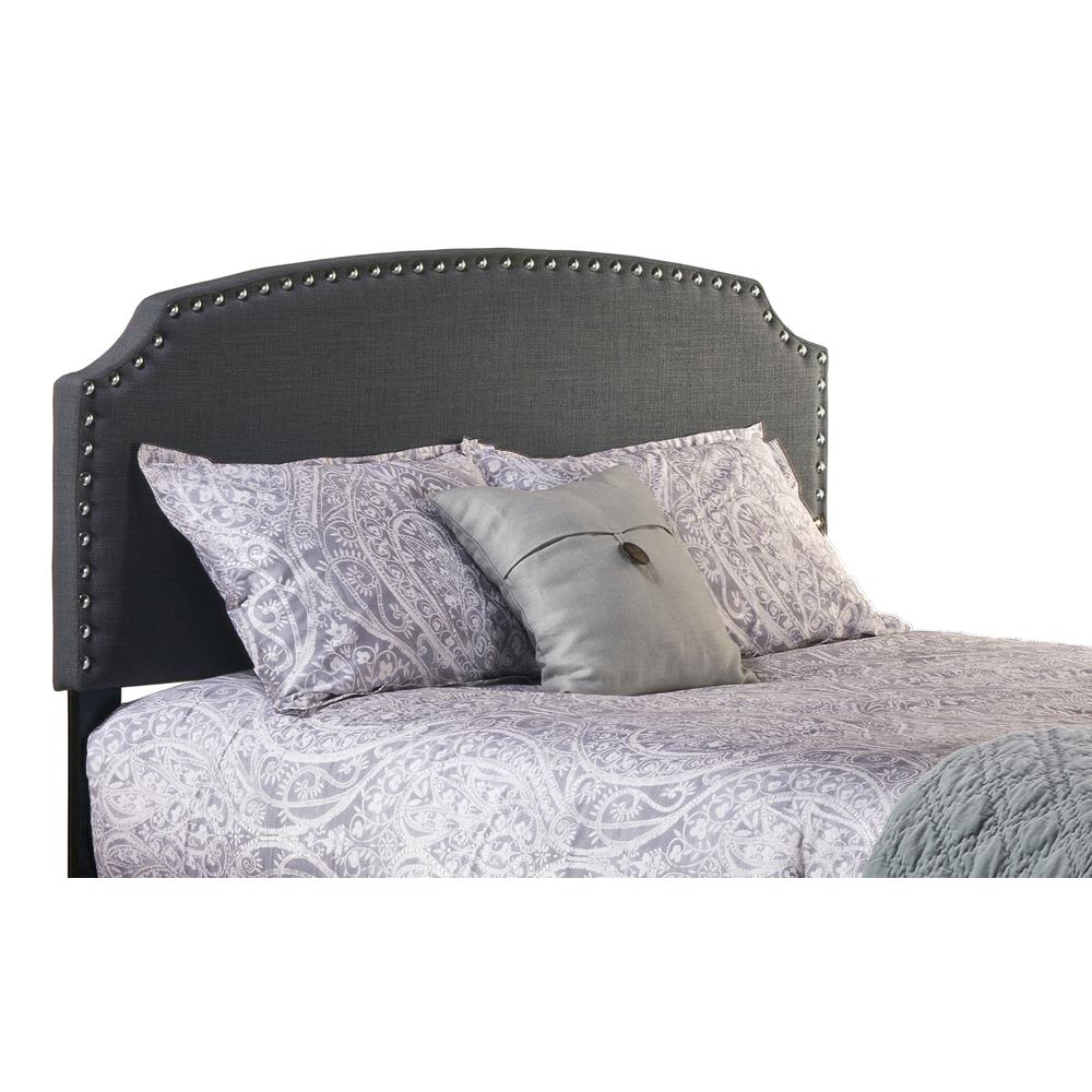 Lani Full Upholstered Headboard with Frame, Dark Gray. Picture 1