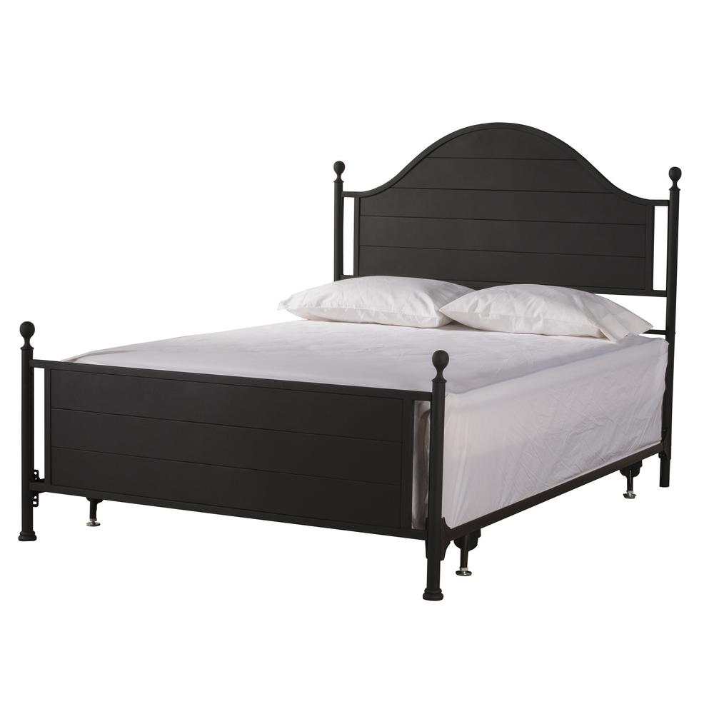 Cumberland King Metal Bed without Frame, Textured Black. Picture 1