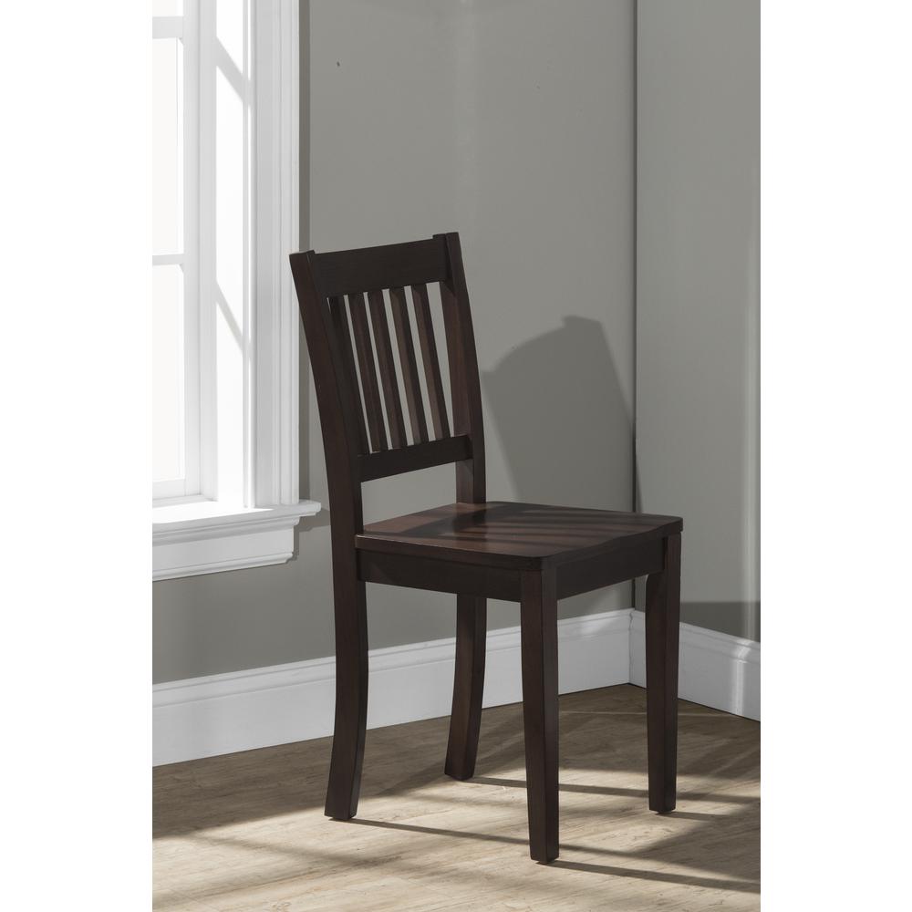 Hillsdale Kids and Teen Ladder Back Wood Desk Chair, Chocolate. Picture 8