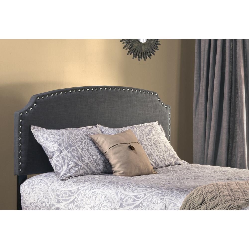 Lani Full Upholstered Headboard with Frame, Dark Gray. Picture 2