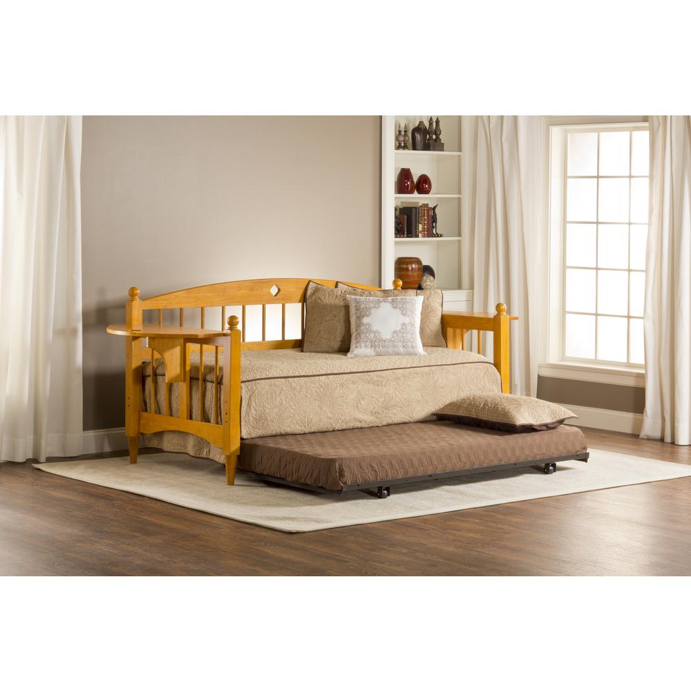 Dalton Wood Twin Daybed with Side Tray, Medium Oak. Picture 1