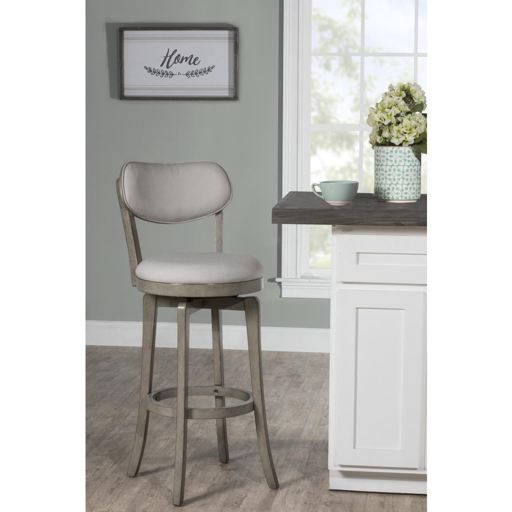 Sloan Swivel Bar Height Stool, Aged Gray. Picture 3