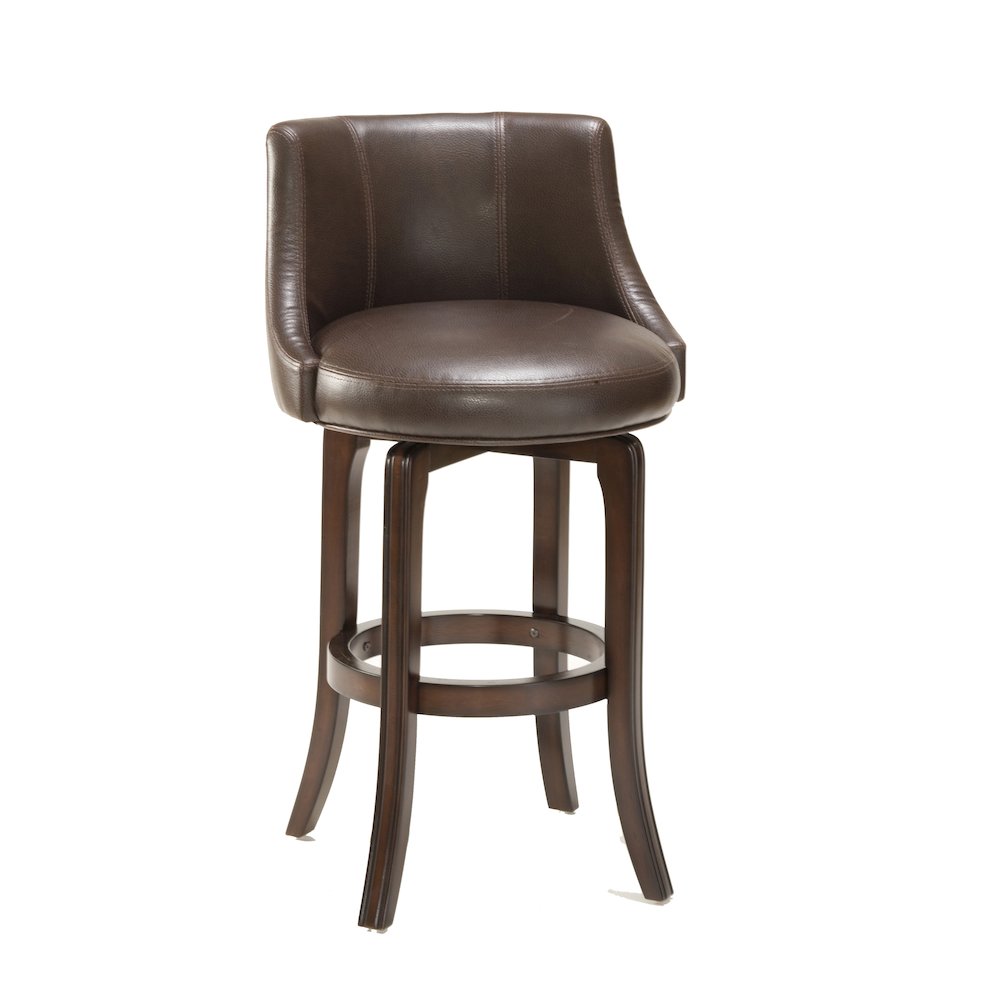 Napa Valley Swivel Counter Height Stool - Brown Leather. Picture 1