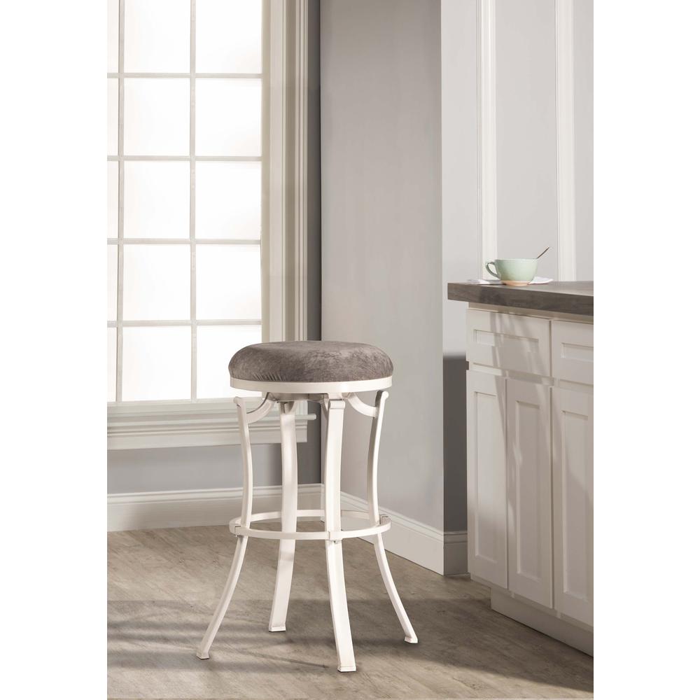 Kelford Swivel Backless Bar Height Stool, White. The main picture.