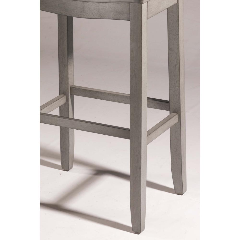 Fiddler Non-Swivel Backless Bar Height Stool - Aged Gray Wood Finish. Picture 7