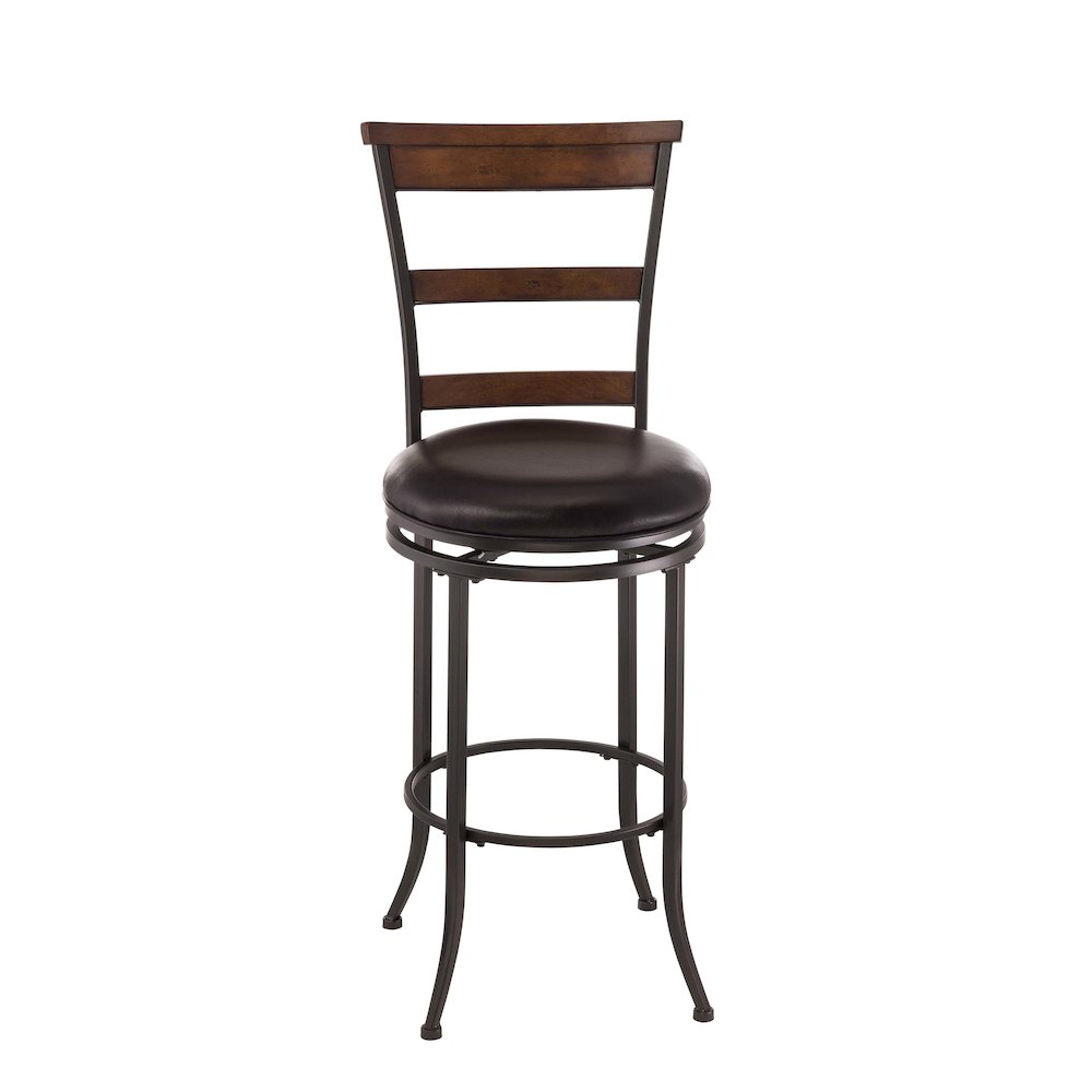 Cameron Swivel Ladder Back Bar Height Stool. Picture 1