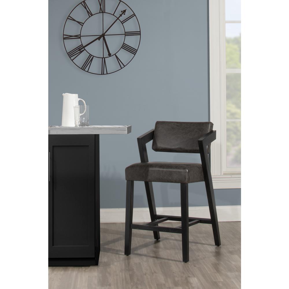 Snyder Non-Swivel Counter Height Stool, Blackwash. Picture 3