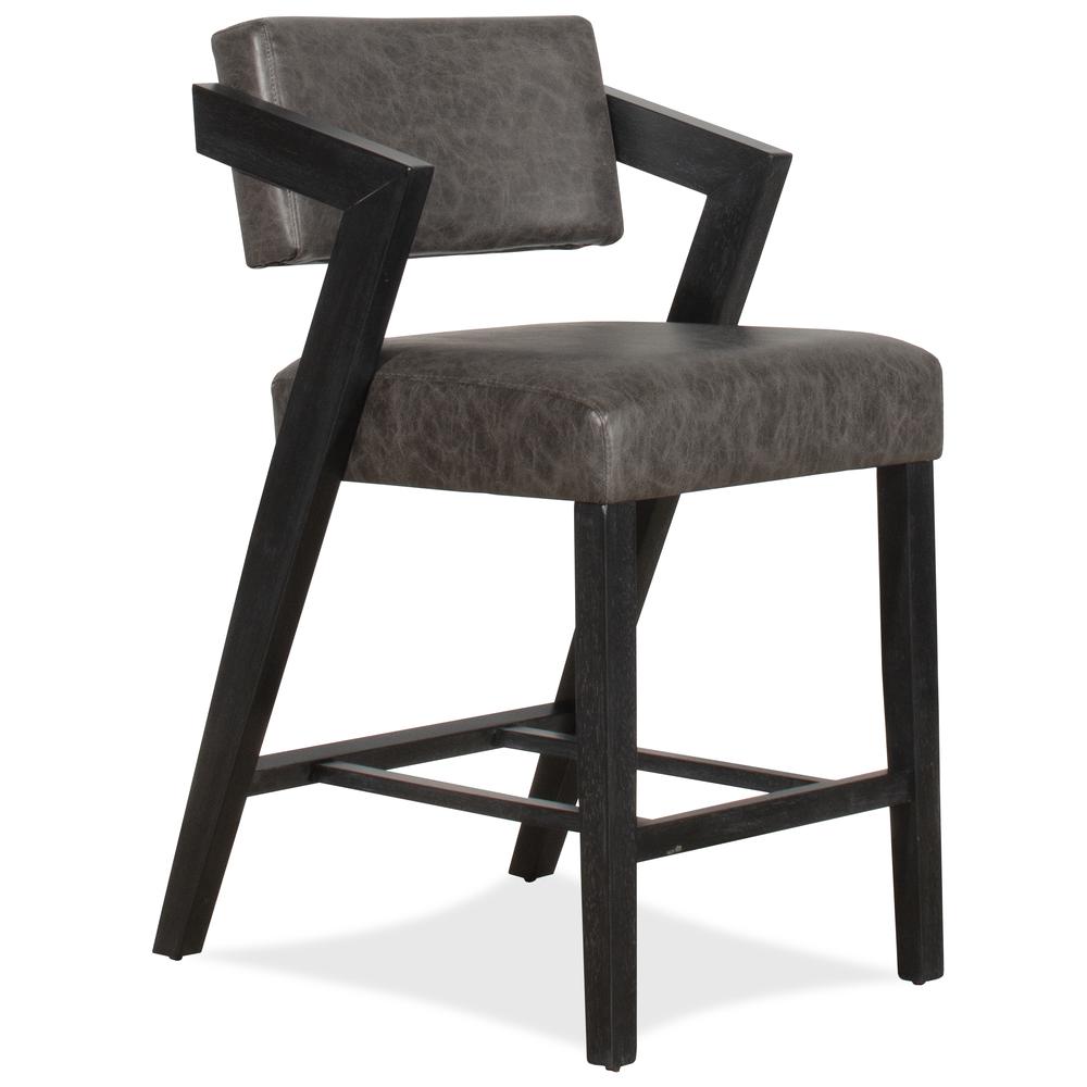 Snyder Non-Swivel Counter Height Stool, Blackwash. Picture 5