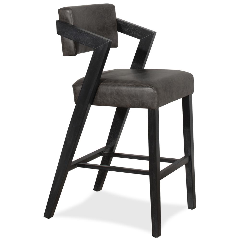 Snyder Non-Swivel Bar Height Stool, Blackwash. Picture 11