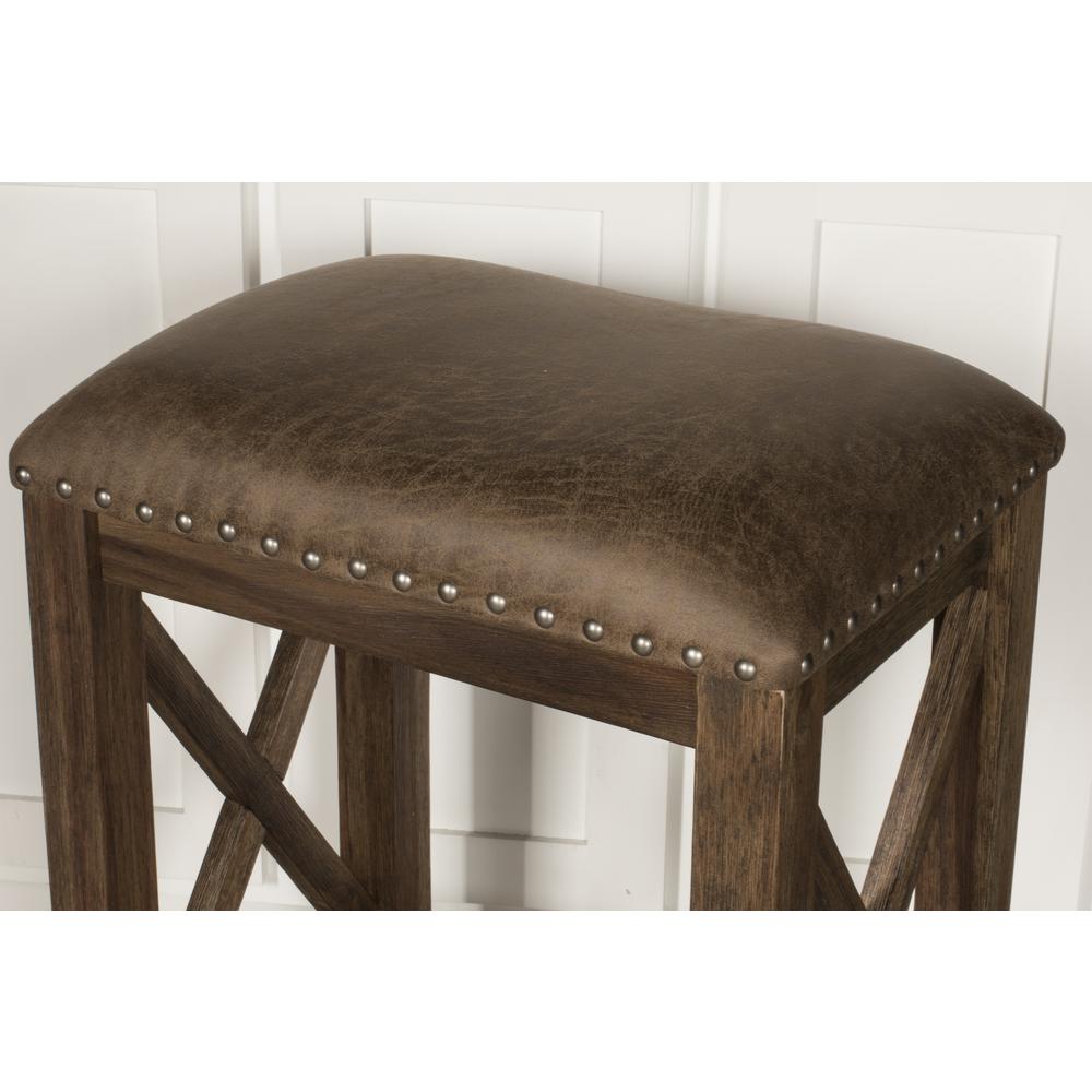 Willow Bend Non-Swivel Counter Height Stool, Set of 2, Antique Brown Walnut. Picture 7