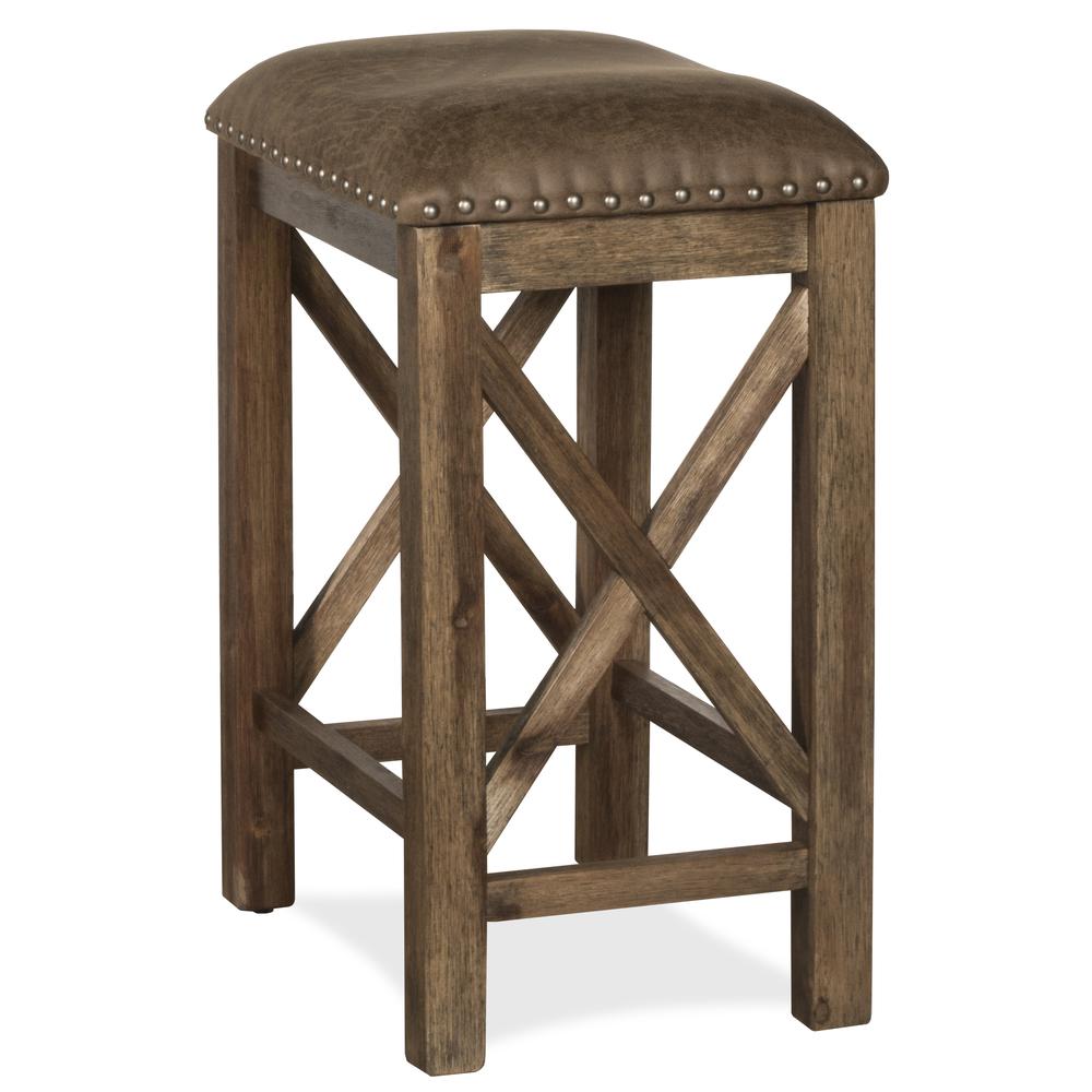 Willow Bend Non-Swivel Counter Height Stool, Set of 2, Antique Brown Walnut. Picture 8