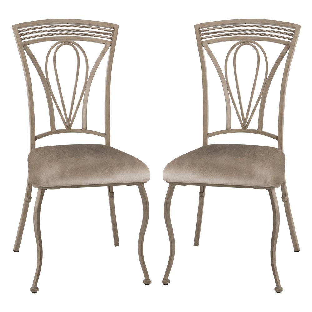 Napier Metal Dining Chair, Set of 2, Ivory. Picture 1