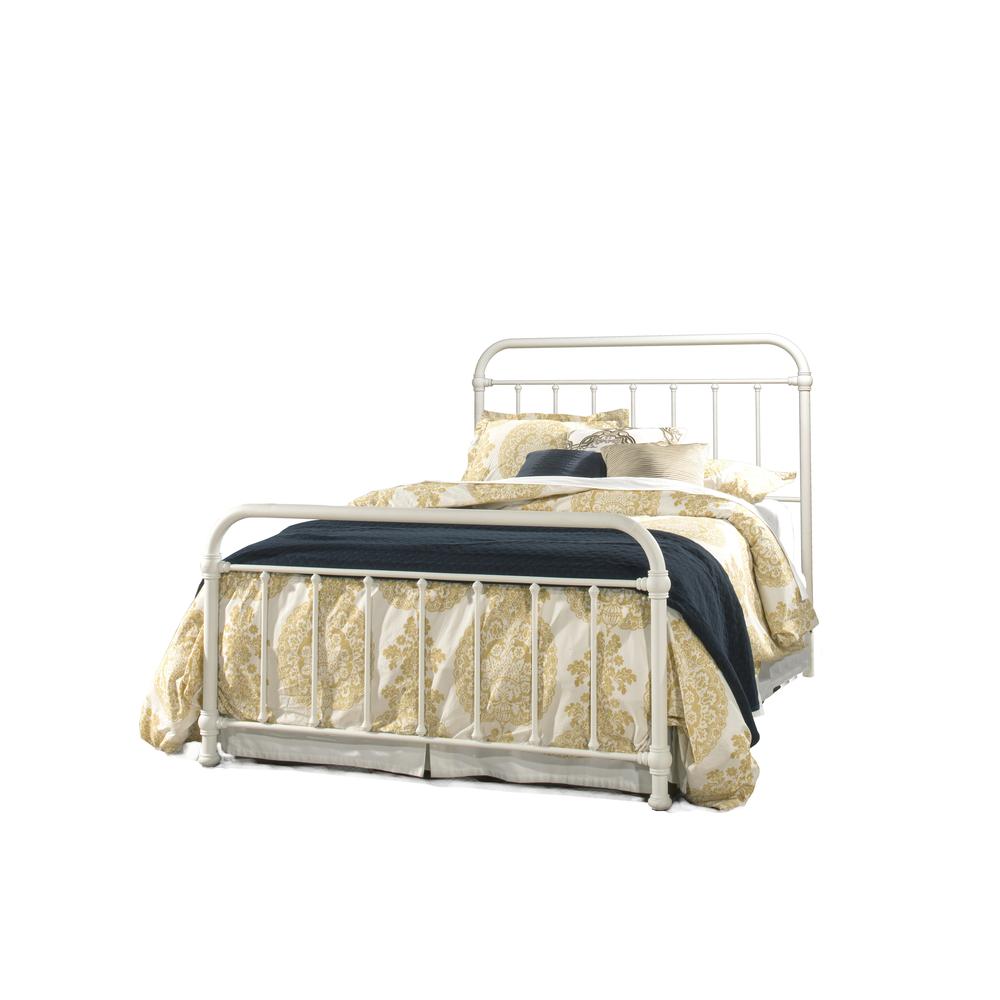 Kirkland Metal King Bed, White. Picture 1