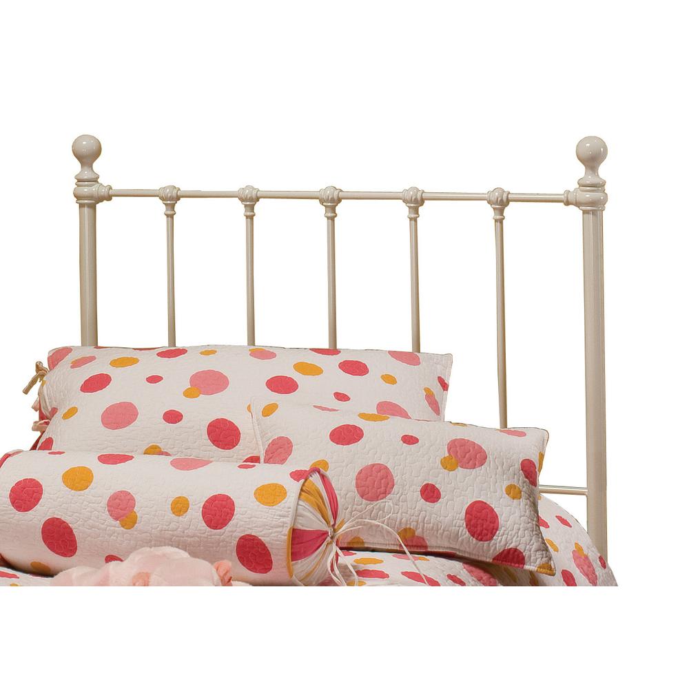 Molly Twin Metal Headboard with Frame, White. Picture 1