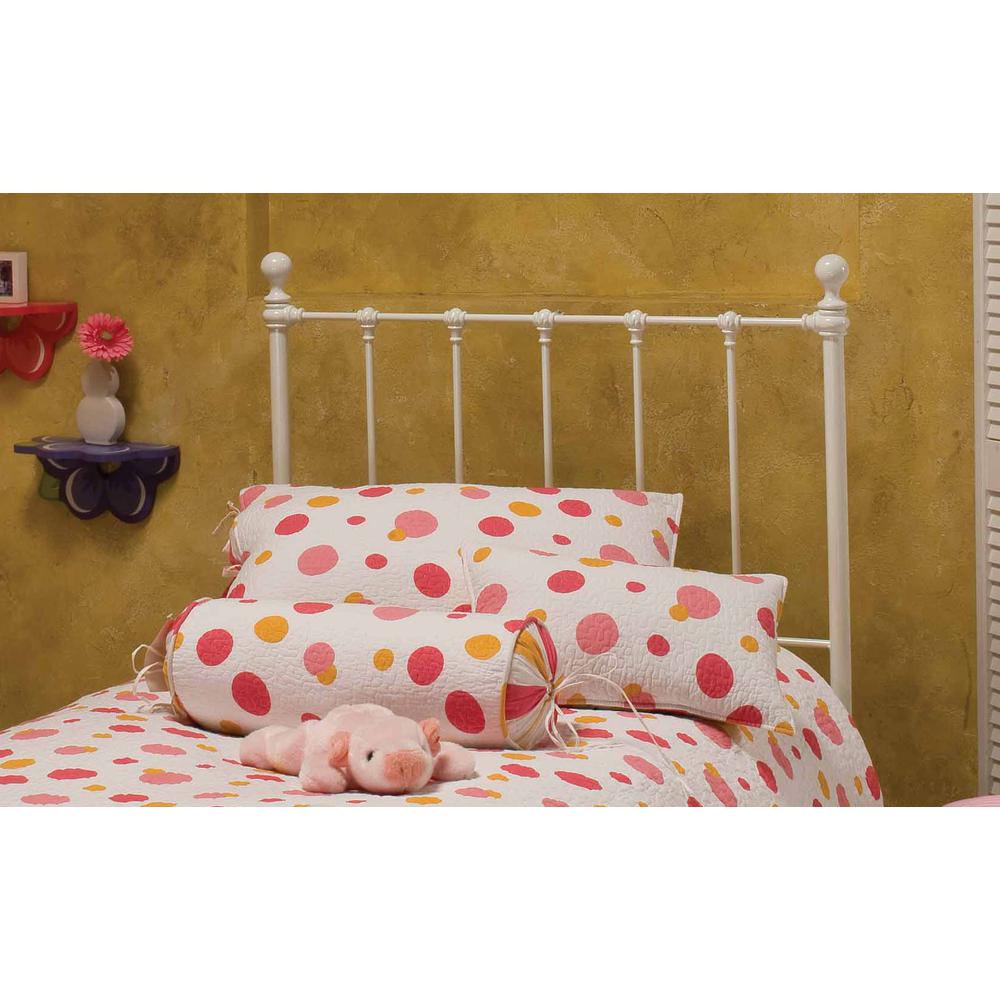 Molly Twin Metal Headboard with Frame, White. Picture 2