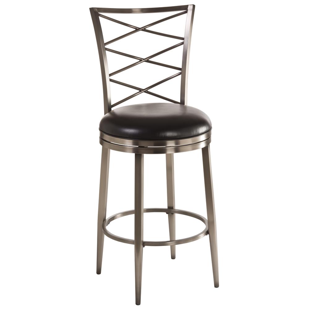 Harlow Metal Bar Height Swivel Stool, Antique Pewter. Picture 1