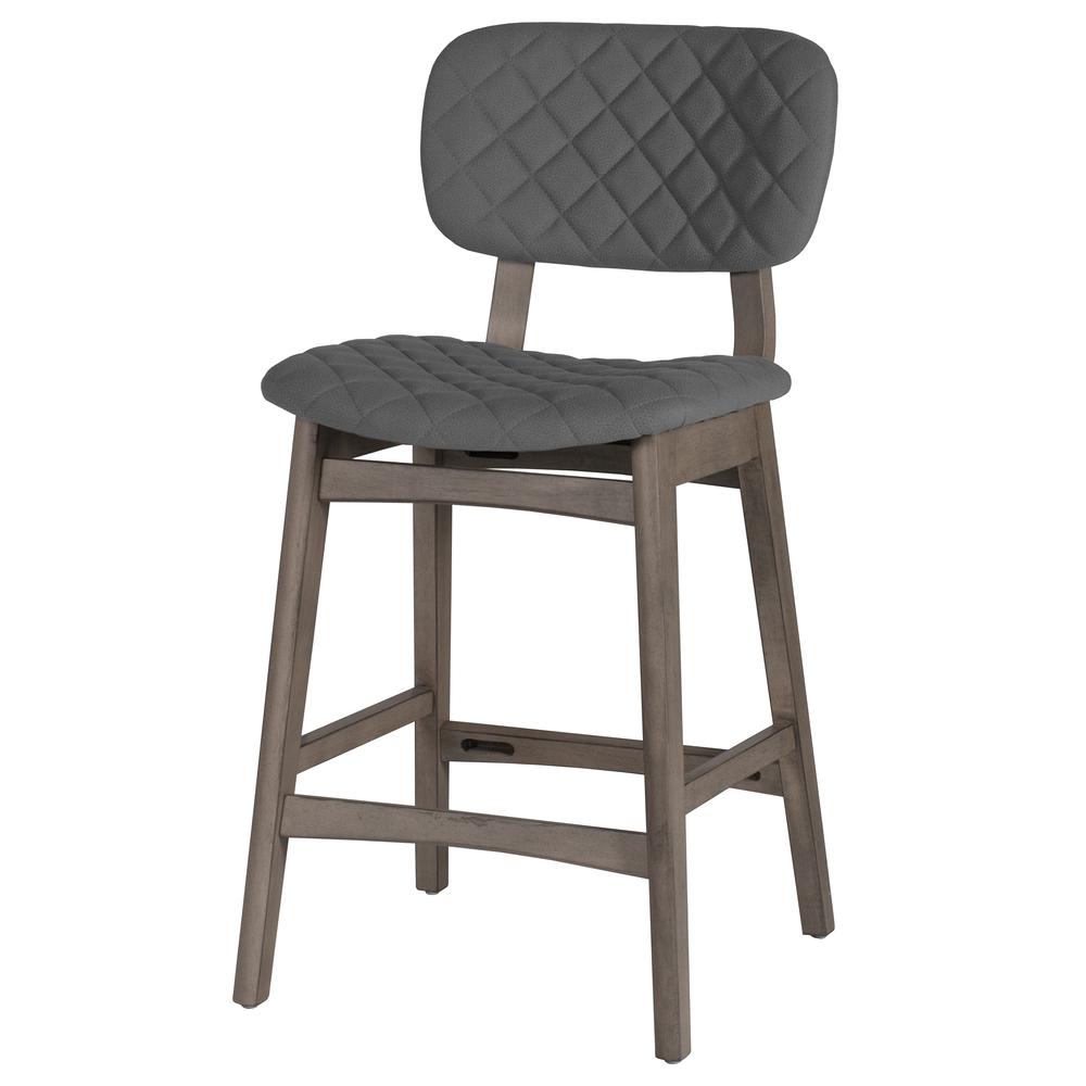 Alden Bay Modern Diamond Stitch Upholstered Counter Height Stool, Weathered Gray. Picture 3