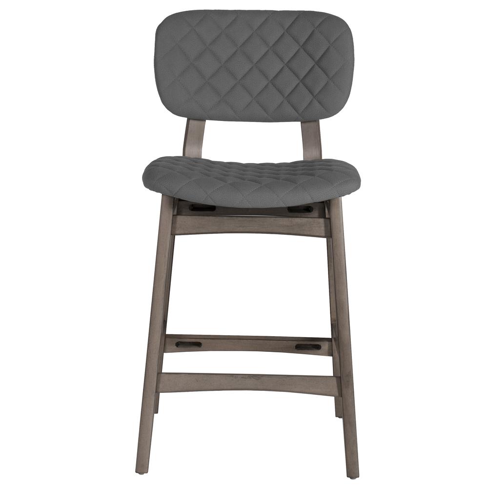 Alden Bay Modern Diamond Stitch Upholstered Counter Height Stool, Weathered Gray. The main picture.