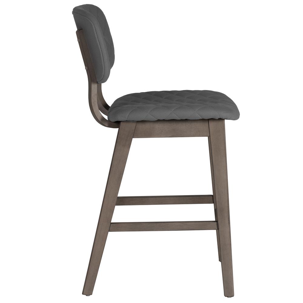 Alden Bay Modern Diamond Stitch Upholstered Counter Height Stool, Weathered Gray. Picture 4