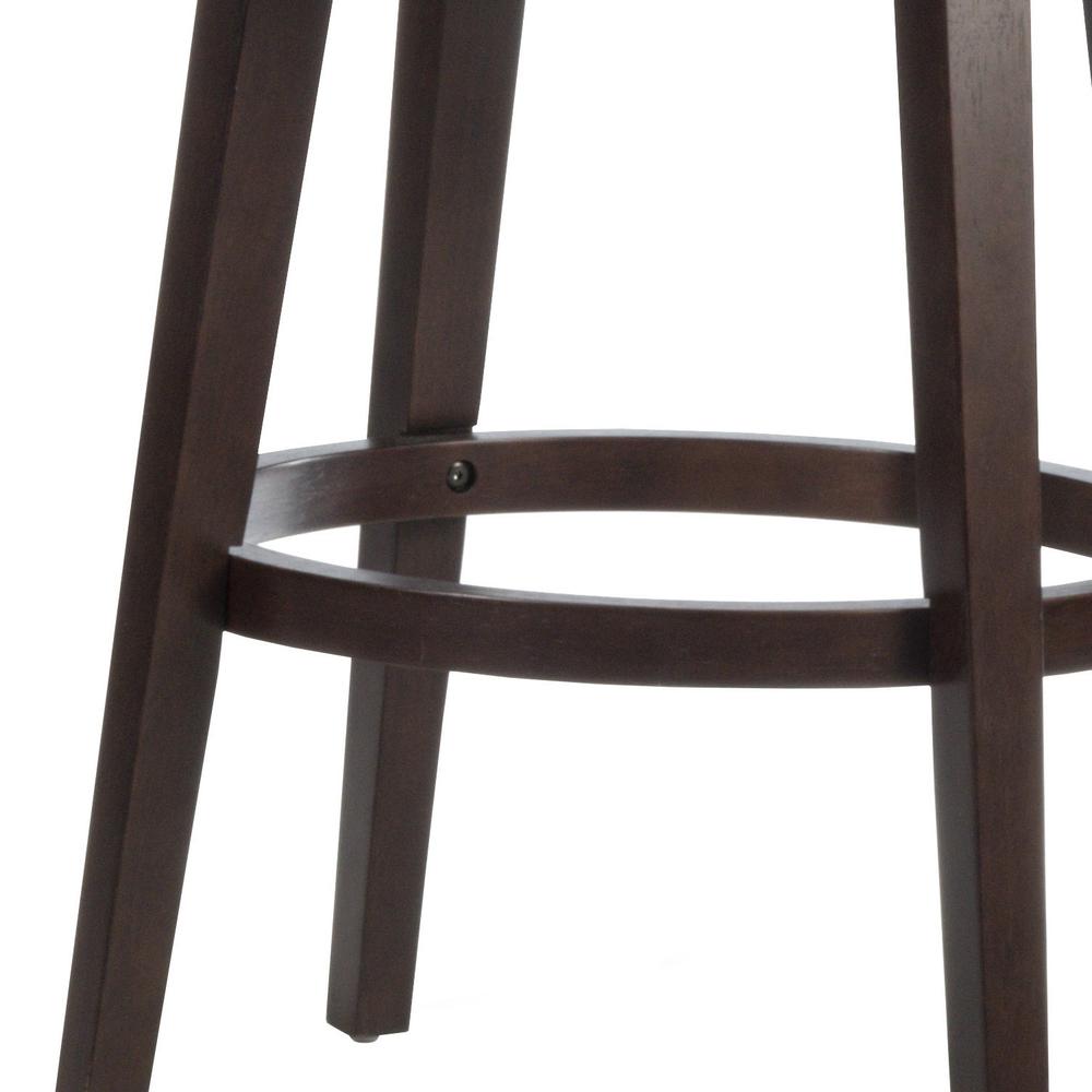 Mid-City Wood and Upholstered Swivel Bar Height Stool, Chocolate. Picture 12