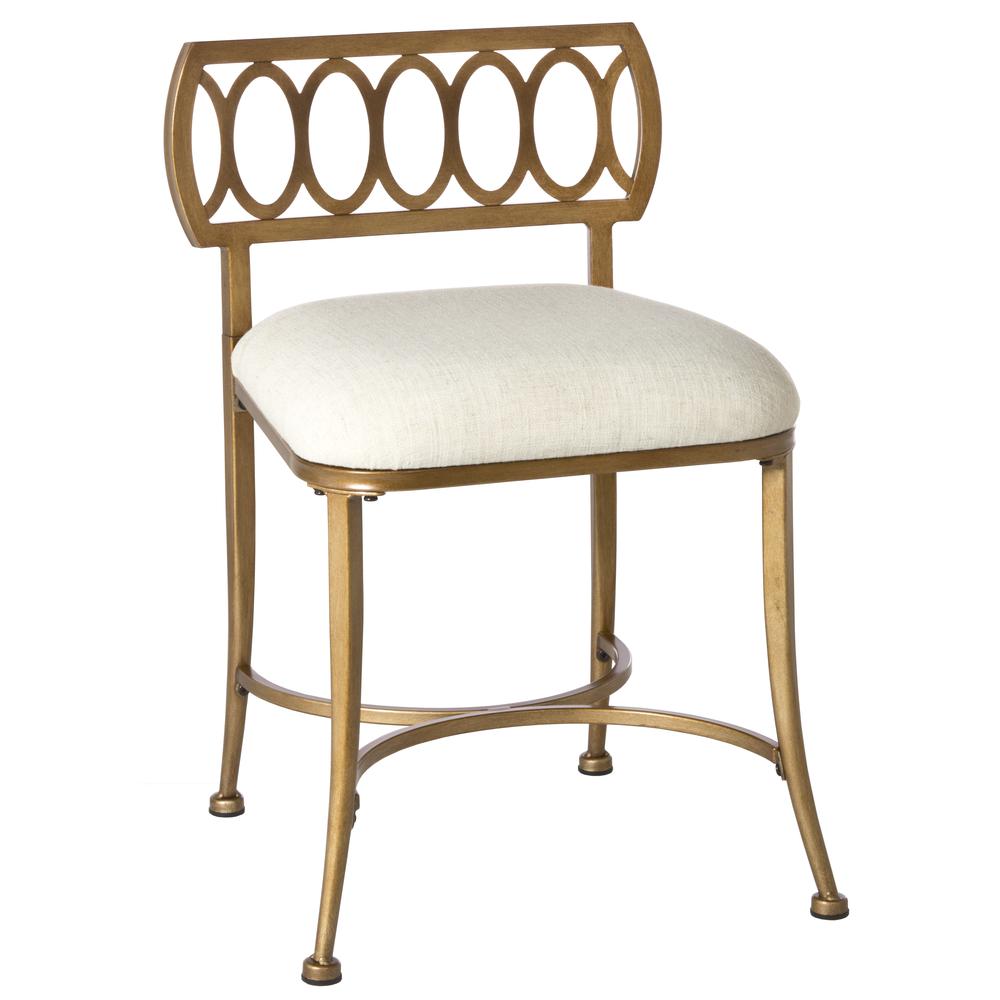 Canal Street Vanity Stool, Gold Bronze. Picture 1