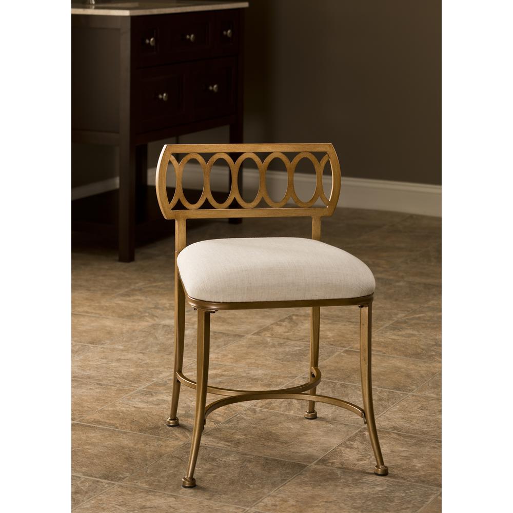 Canal Street Vanity Stool, Gold Bronze. Picture 3