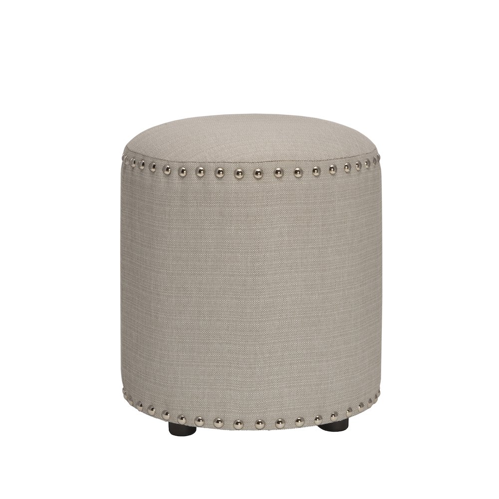 Laura Backless Vanity Stool - Gray Fabric. Picture 1