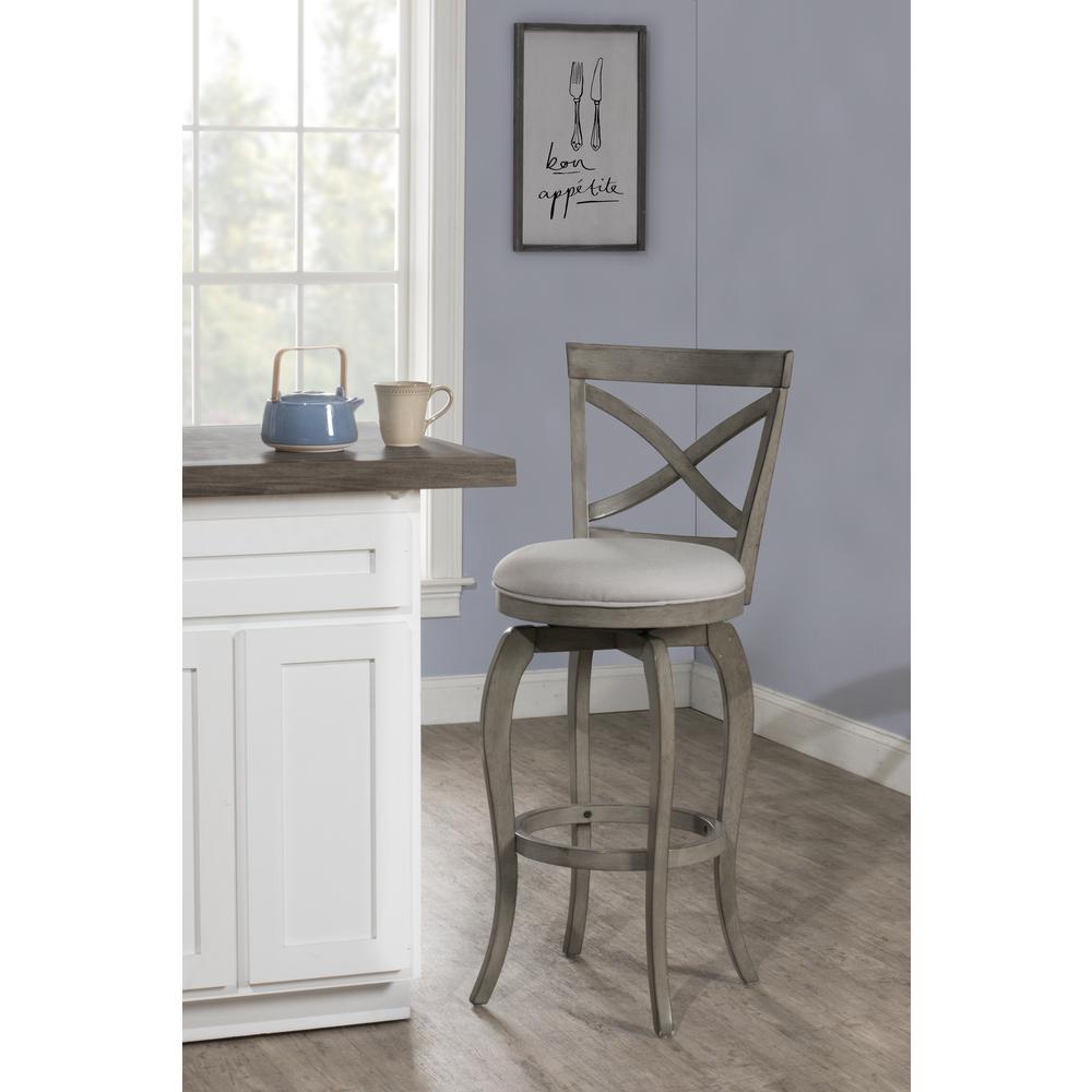 Ellendale Swivel Bar Height Stool, Aged Gray. Picture 4