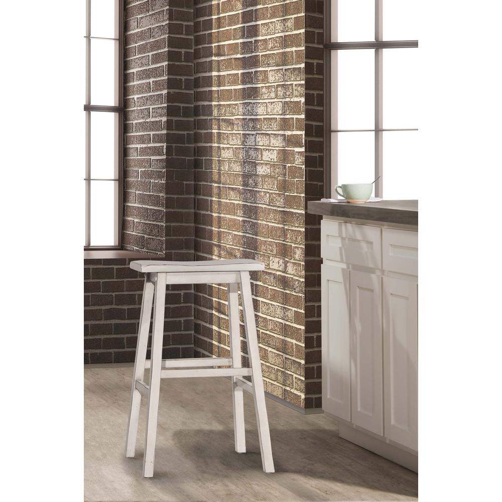 Moreno Non-Swivel Backless Counter Height Stool - Sea White Wood Finish. Picture 2