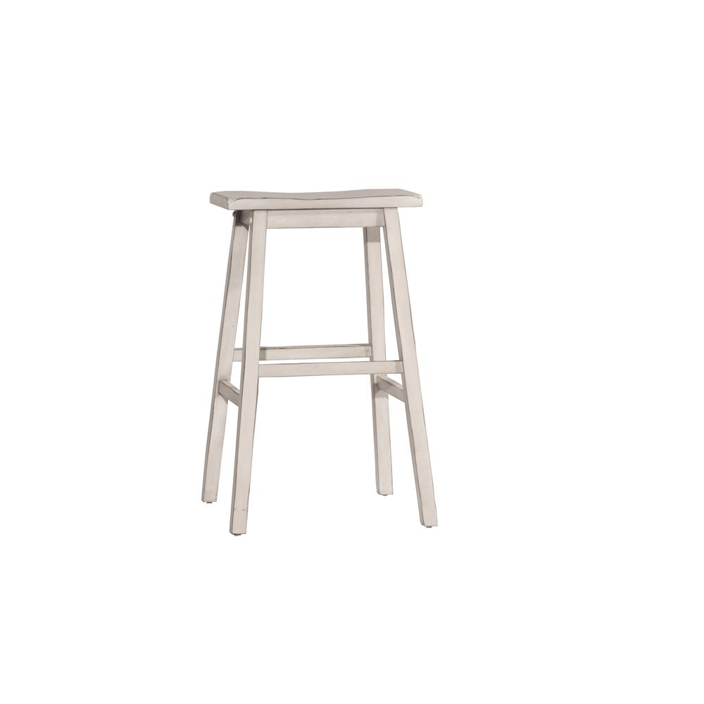 Moreno Non-Swivel Backless Counter Height Stool - Sea White Wood Finish. Picture 1