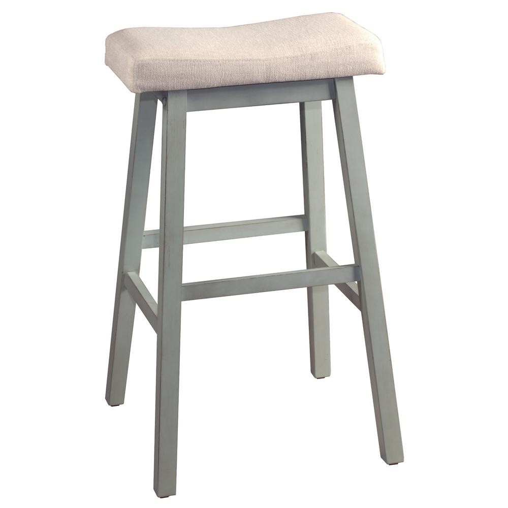 Moreno Non-Swivel Backless Counter Height Stool - Blue Gray Wood Finish. Picture 2