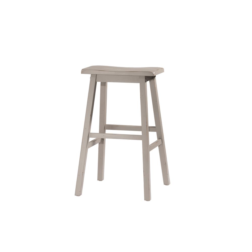 Moreno Non-Swivel Backless Counter Height Stool - Distressed Gray Wood Finish. Picture 4