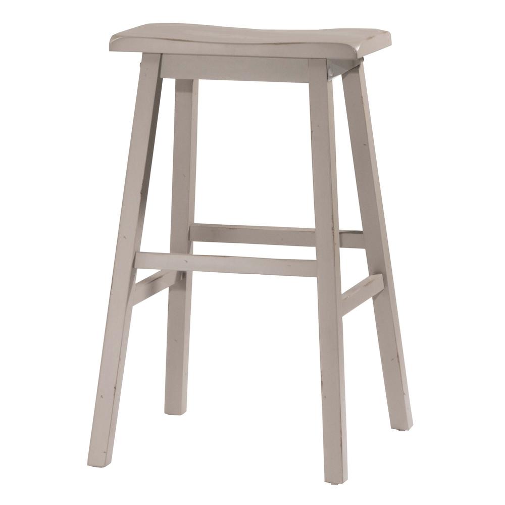 Moreno Non-Swivel Backless Counter Height Stool - Distressed Gray Wood Finish. Picture 5