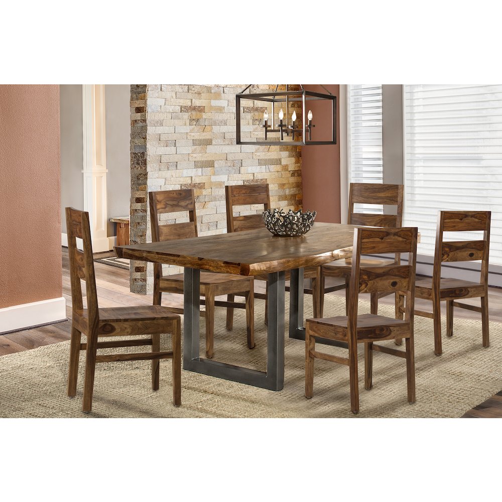 Emerson 7-Piece Rectangle Dining Set with Wood Chairs - Natural Sheesham. The main picture.