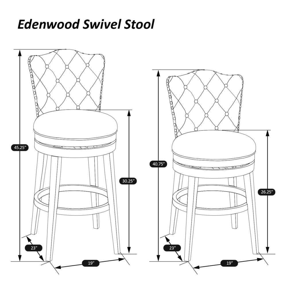 Edenwood Swivel Counter Height Stool, Cream Fabric. Picture 2