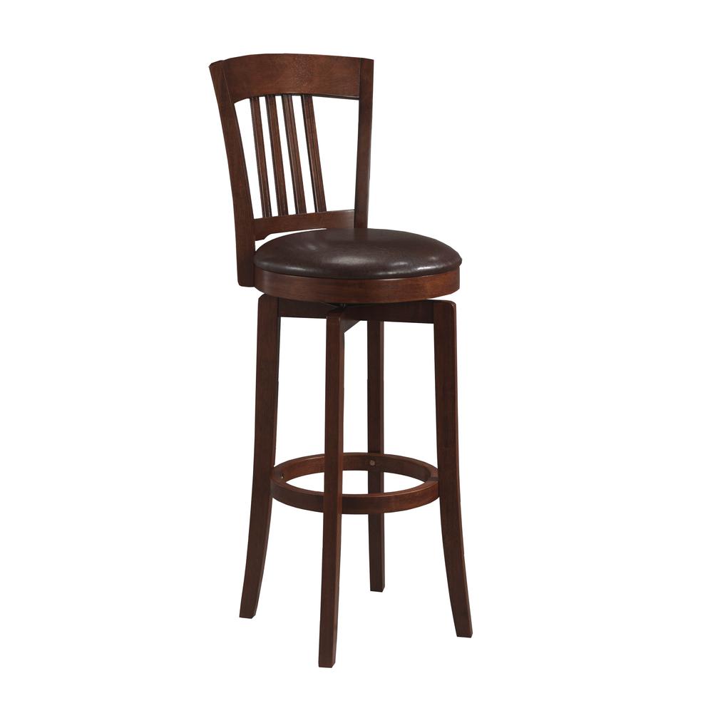 Canton Wood Bar Height Swivel Stool, Brown. Picture 1