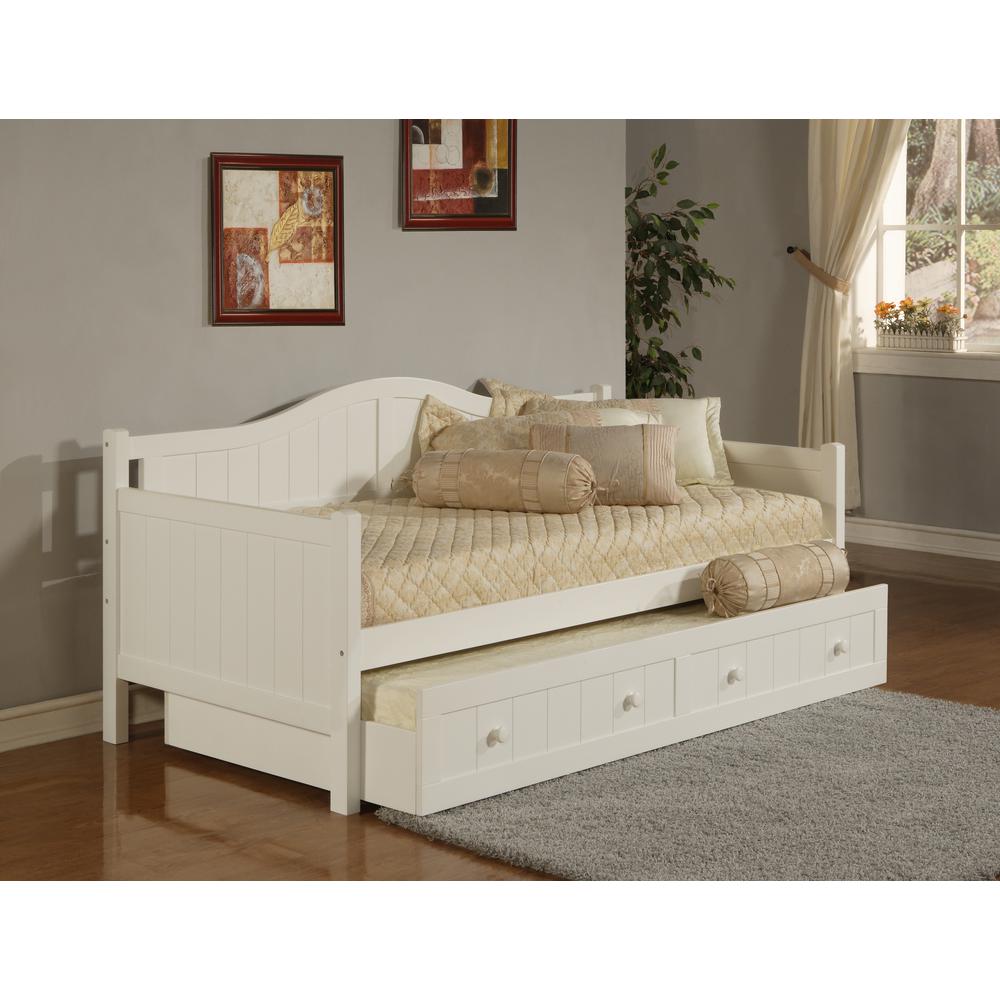 Staci Wood Twin Daybed with Trundle, White. Picture 2