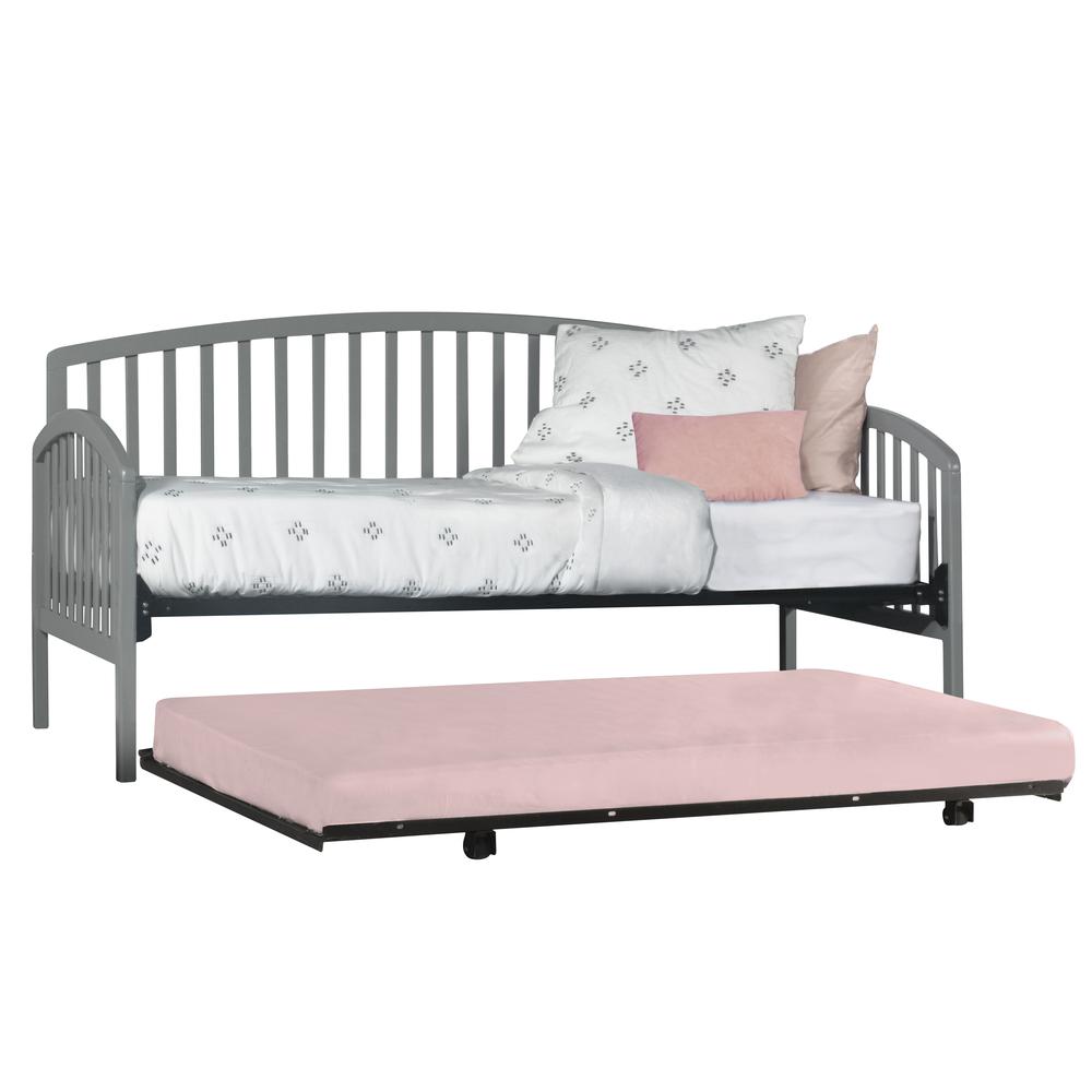 Carolina Daybed with Suspension Deck and Roll Out Trundle Unit, Gray. Picture 1