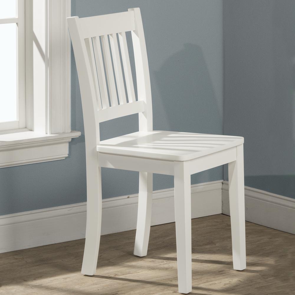 Hillsdale Kids and Teen Ladder Back Wood Desk Chair, White. Picture 2