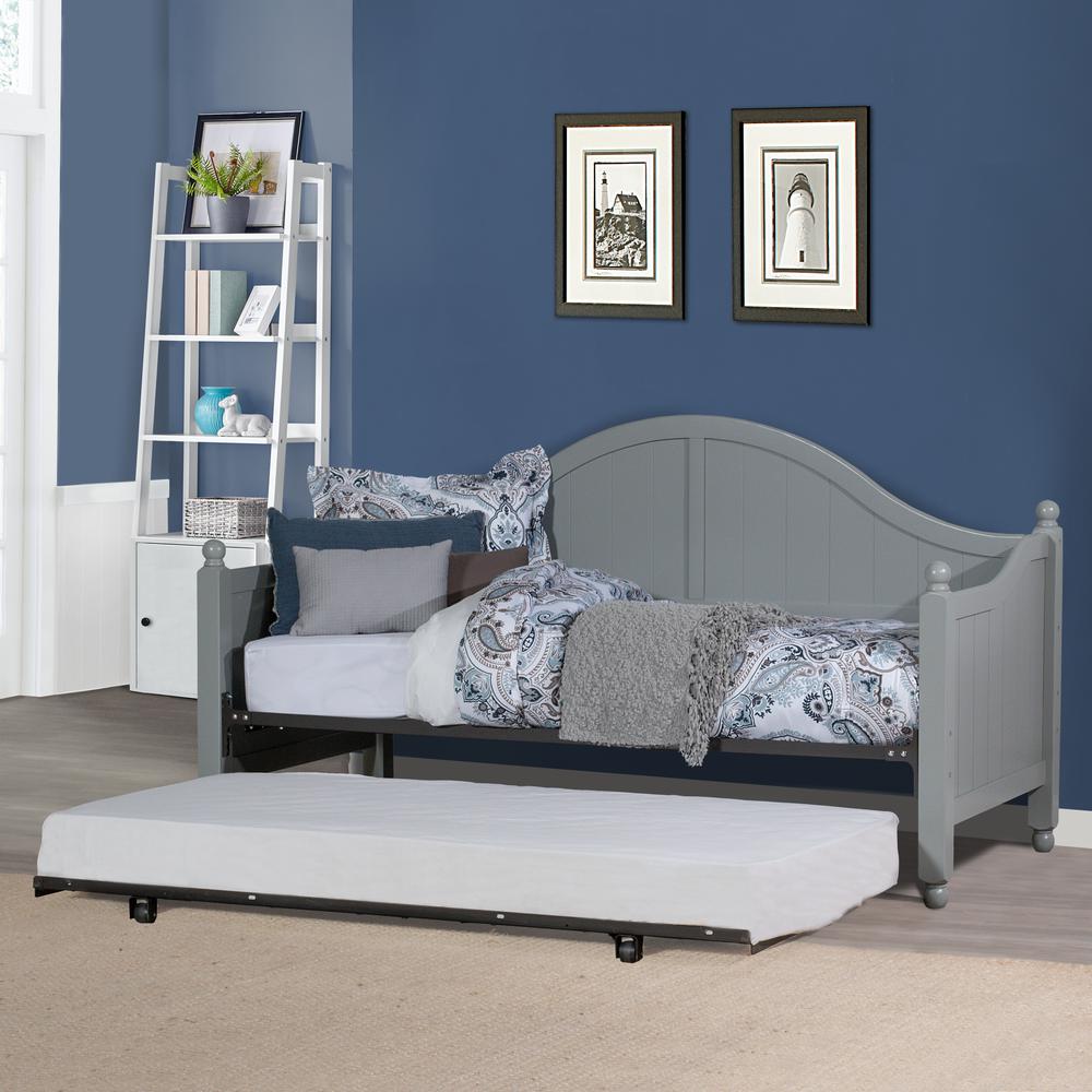 Augusta Daybed with Suspension Deck and Roll Out Trundle Unit, Gray. Picture 2