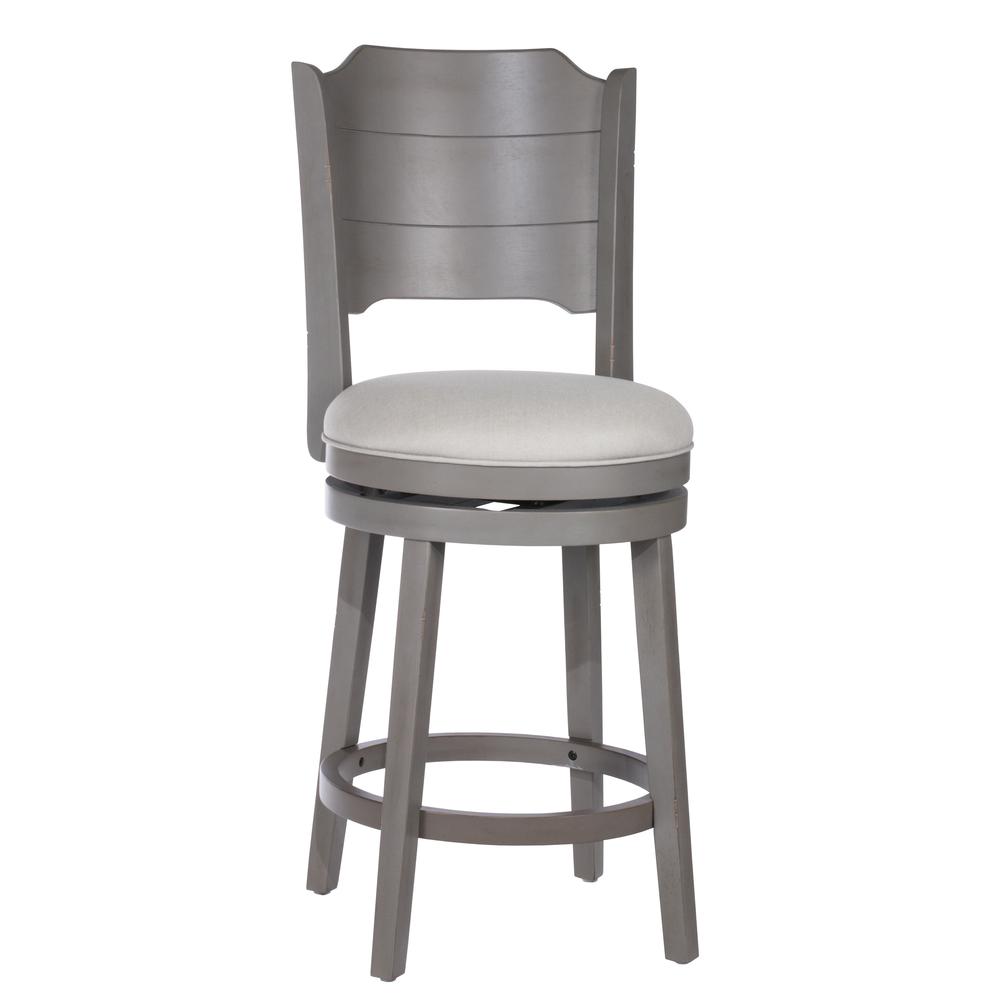 Clarion Swivel Counter Height Stool - Distressed Gray Wood Finish. The main picture.
