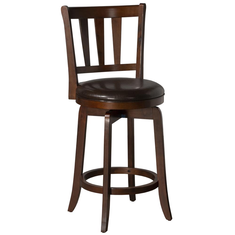 Presque Isle Wood Counter Height Swivel Stool, Cherry. Picture 1
