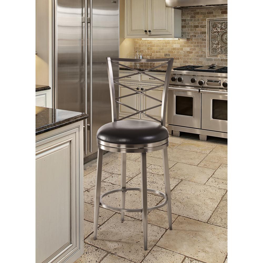 Harlow Metal Counter Height Swivel Stool, Antique Pewter. Picture 2