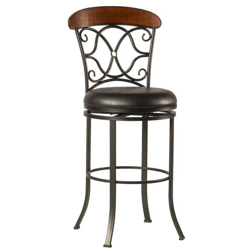 Dundee Commercial Grade Metal Counter Height Swivel Stool, Dark Coffee. Picture 1