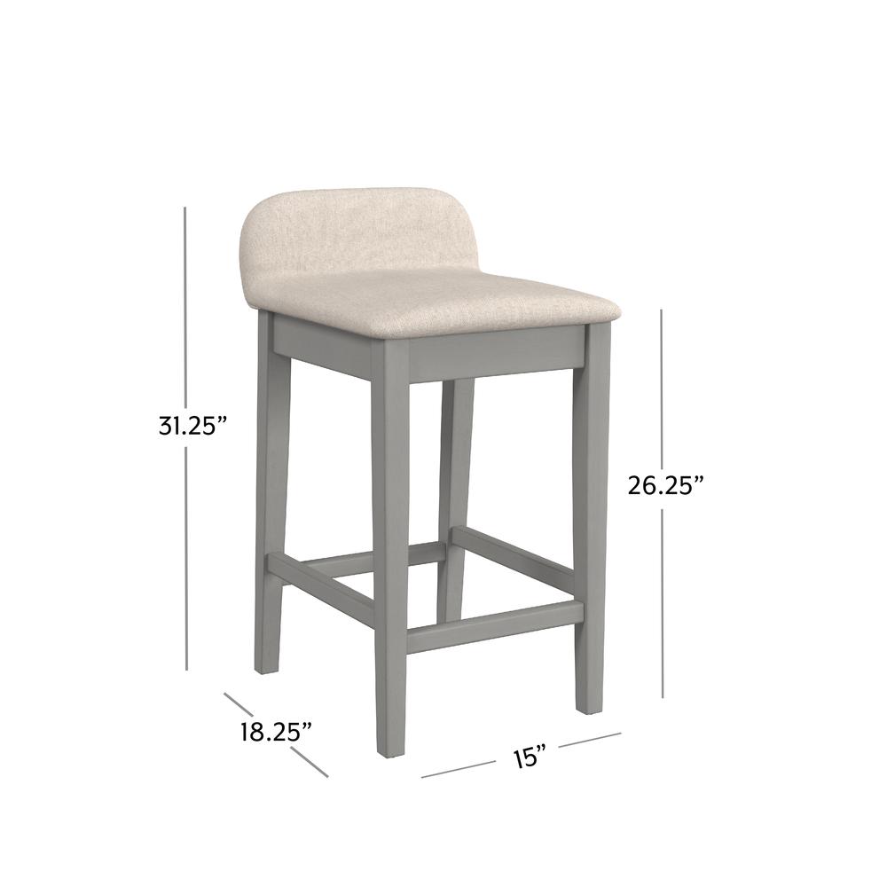 Maydena Wood Counter Height Stool, Distressed Gray. Picture 6